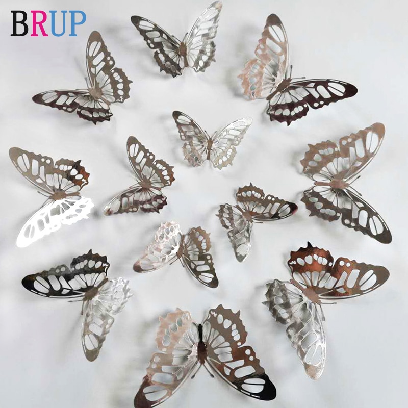 Butterfly 3D Wall Decors Wall Stickers (12Pcs)