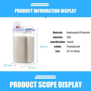 Cereal Keeper Plastic Dispenser Storage