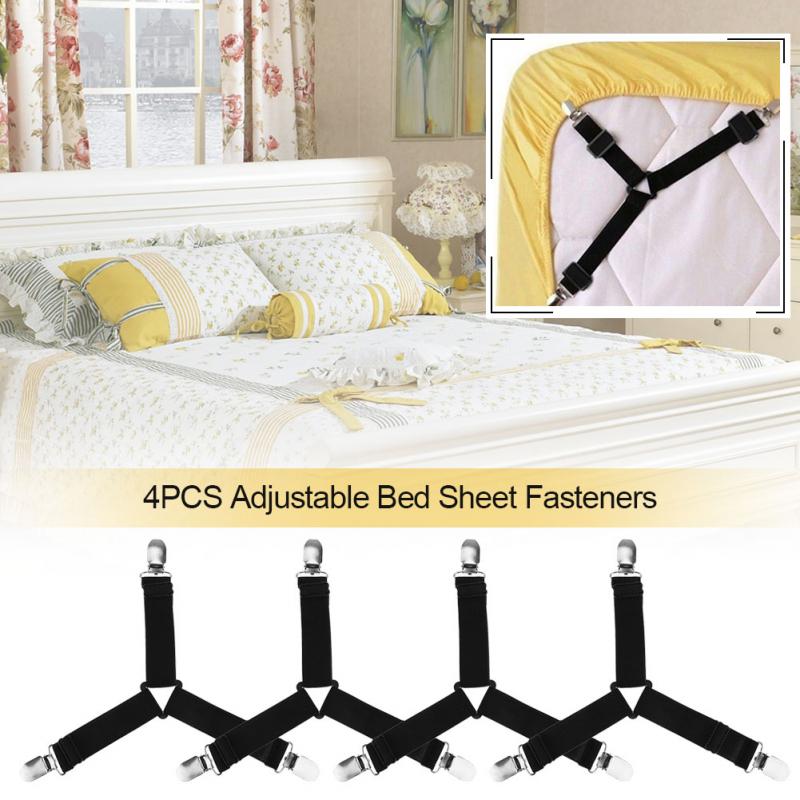 Bed Sheet Straps Elastic Bed Sheet Clips (4Pcs) - Image 5