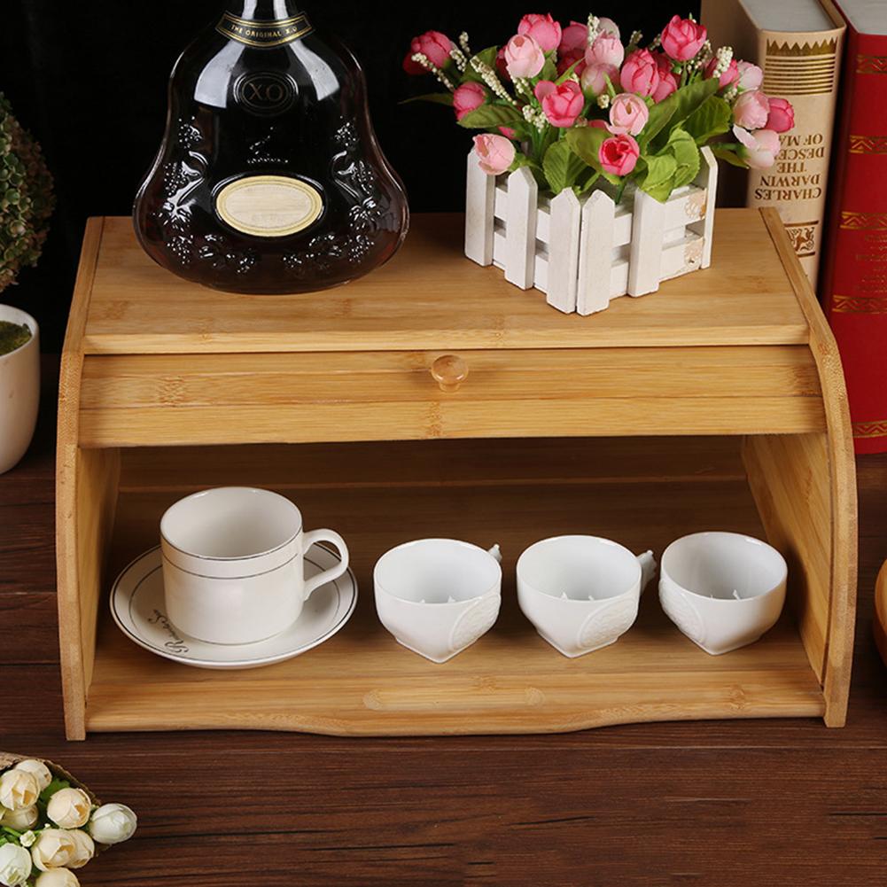 Bamboo Wood Bread Bin Box - Image 3