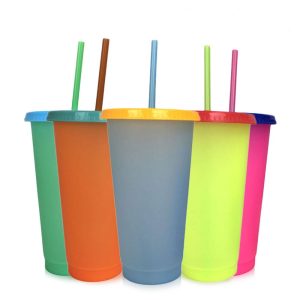 Color Changing Tumblers with Straw (5 pcs)