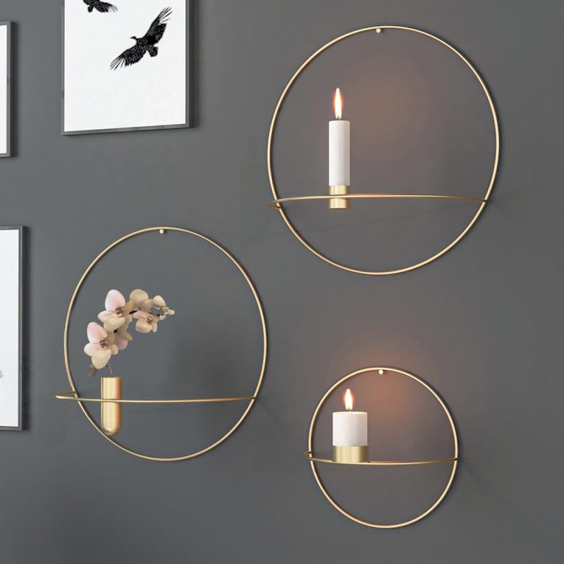 Circle Candle Holder Iron Wall Decor - Image 5