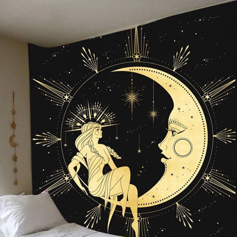 Bohemian Wall Hanging Sun Moon Tapestry