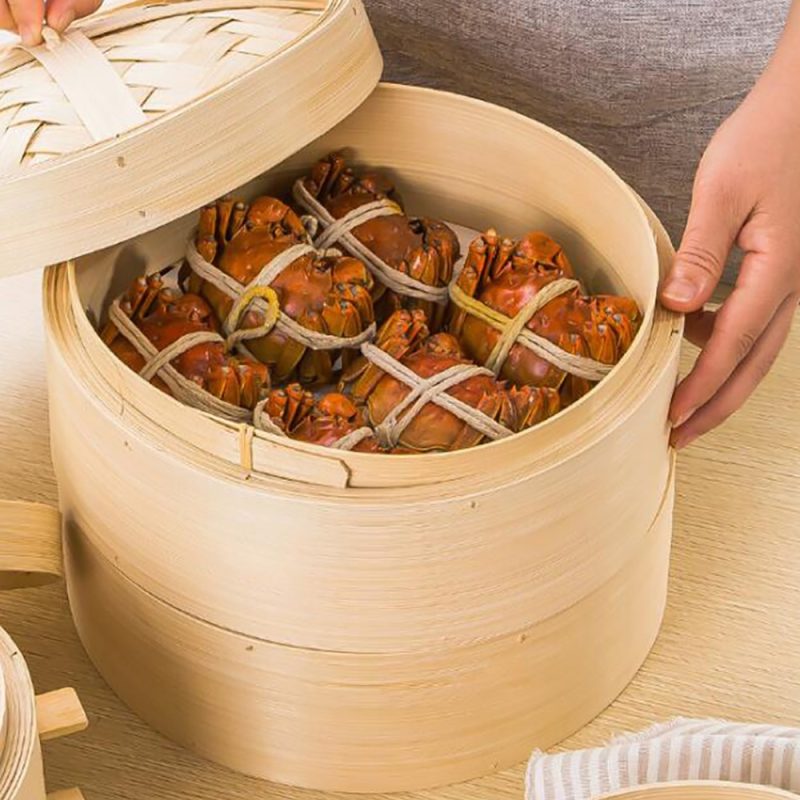Bamboo Steamer Basket Kitchen Set - Image 4