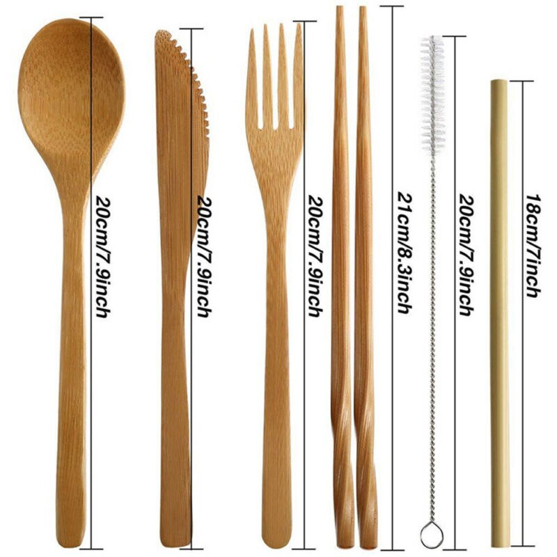 Bamboo Cutlery Set Eco-friendly Utensils - Image 5