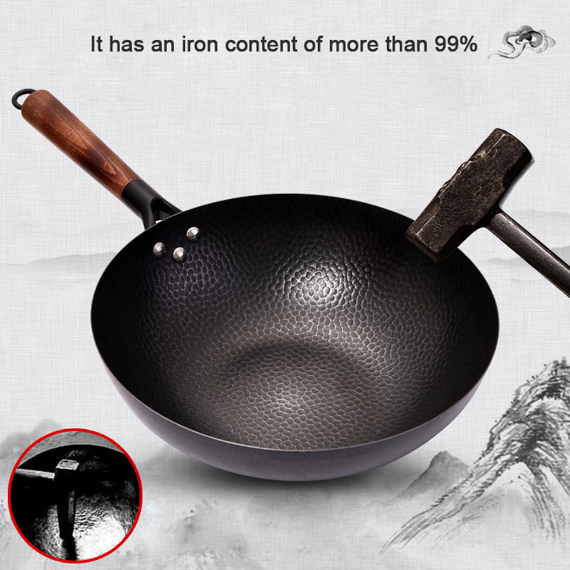 Cast Iron Wok Non-Coated Cookware - Image 5