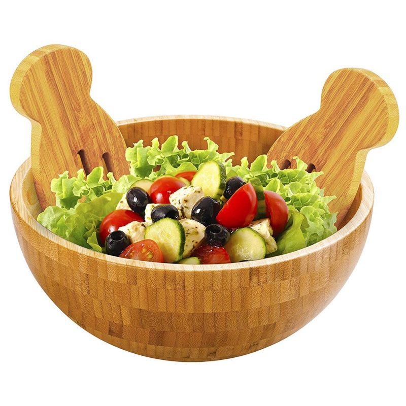 Bamboo Salad Bowl Natural Wood - Image 5