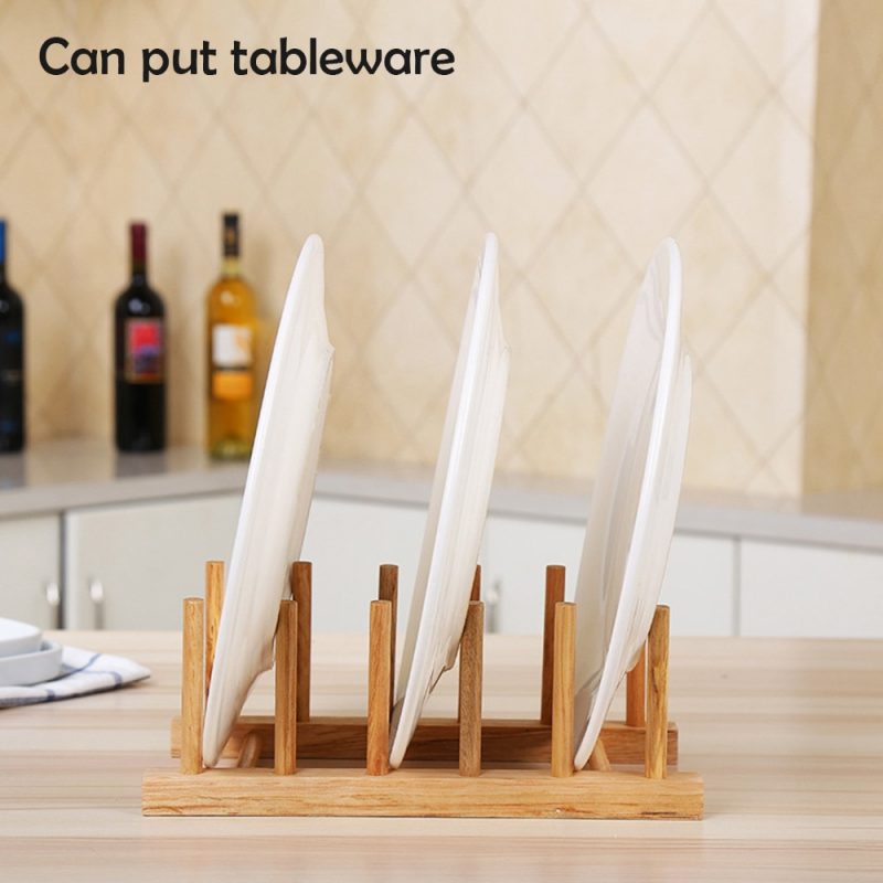 Bamboo Dish Rack Plate Drainer - Image 4