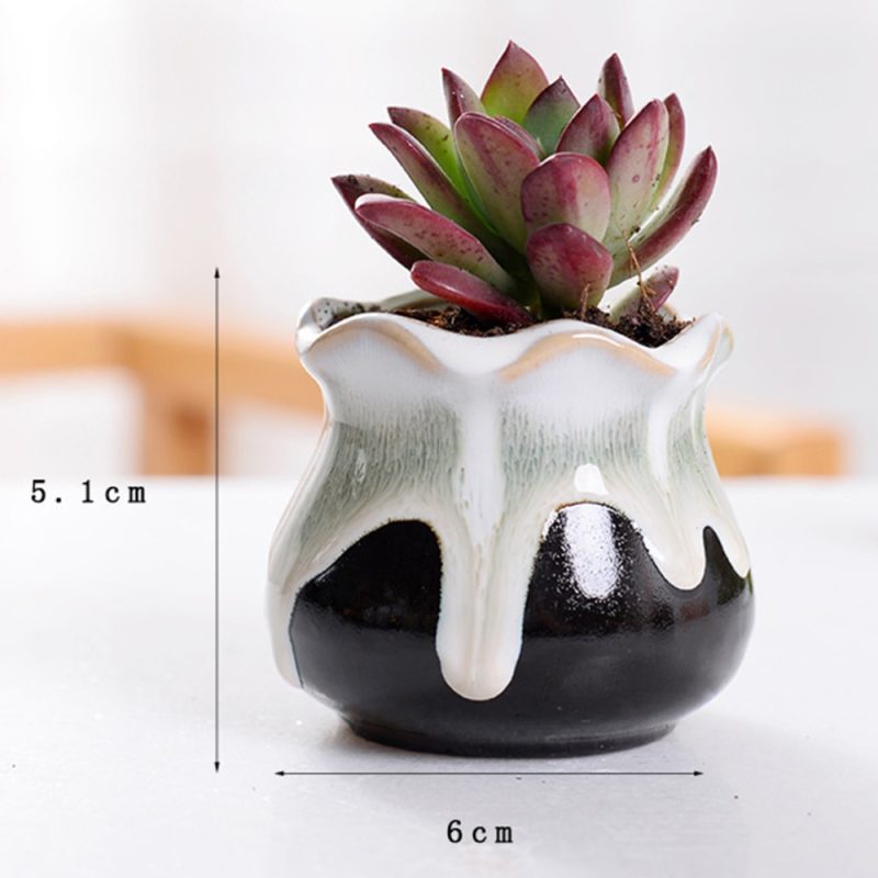 Ceramic Mini Plant Pots (6 Pcs) - Image 2