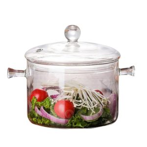 1300ml High Borosilicate Clear Glass Pot