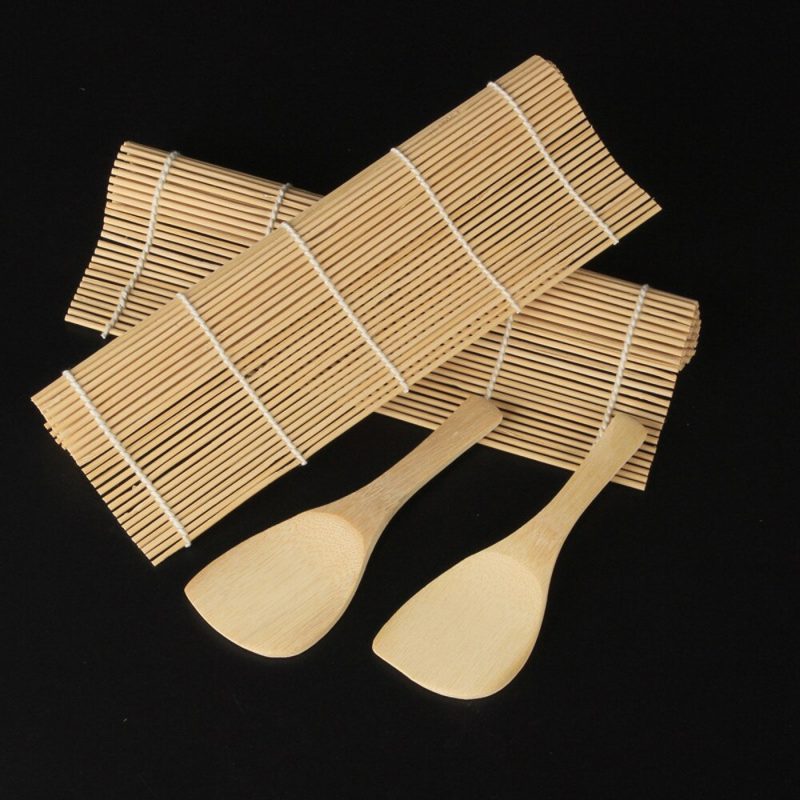 Bamboo Sushi Roller with Wooden Spoon - Image 4