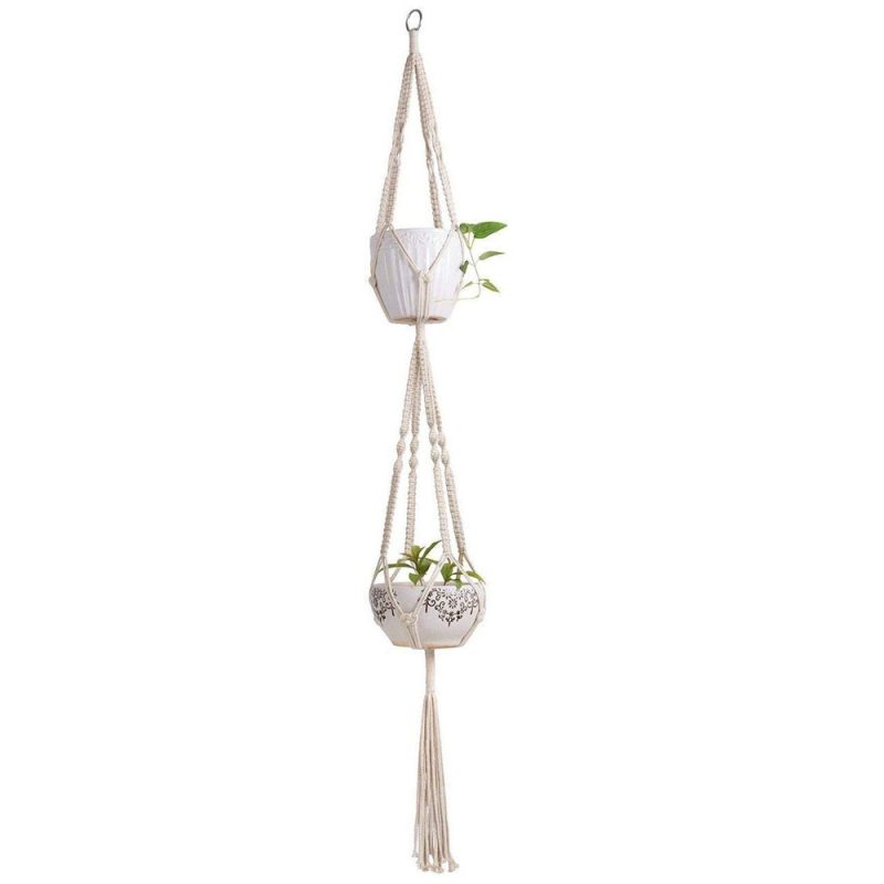 Hanging Double Macrame Plant Hanger - Image 5