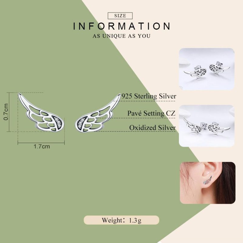 Angel Wing Earrings Ladies Stud Earrings - Image 5