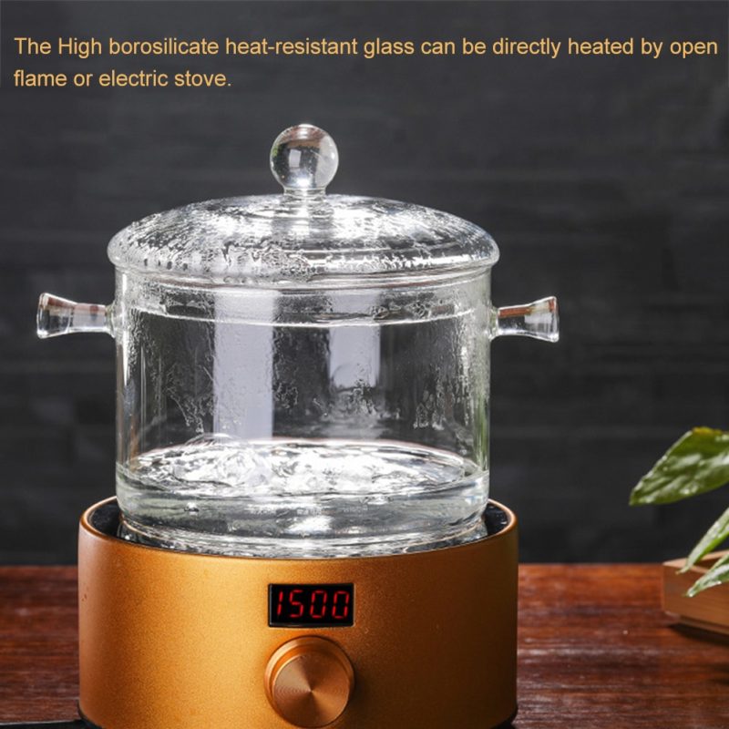 1300ml High Borosilicate Clear Glass Pot - Image 5