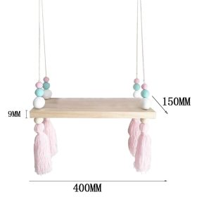 Hanging Wood Shelf Nordic Style