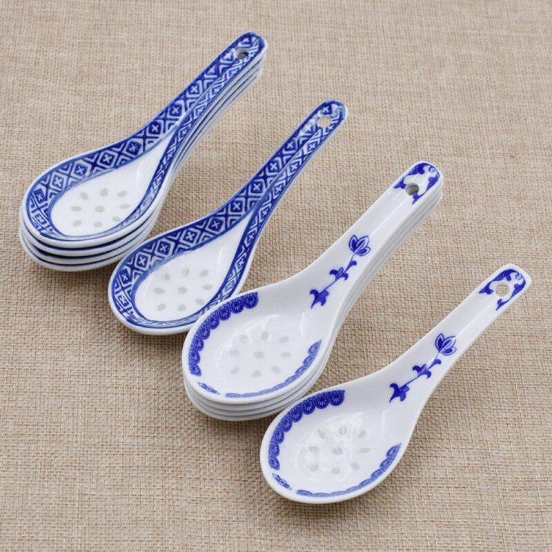 Asian Soup Spoons Ceramic Tableware (5Pcs) - Image 6
