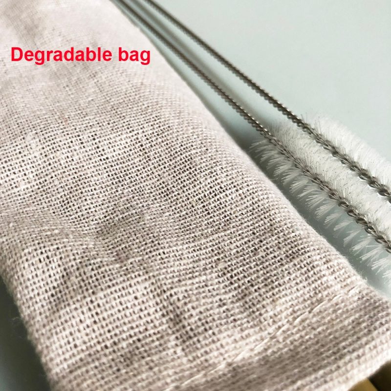Bamboo Straws with Cleaning Brush Set - Image 4