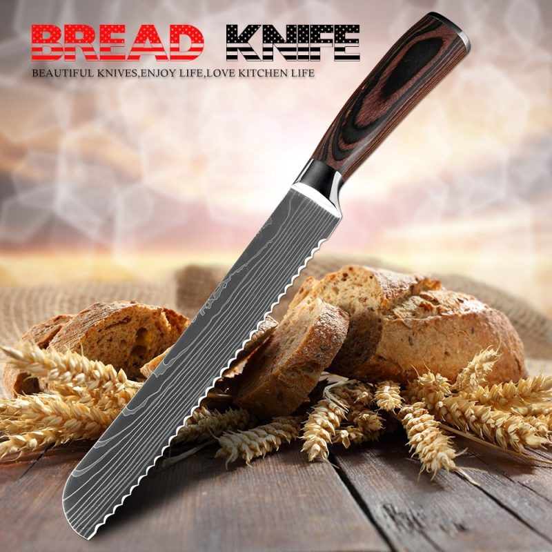 Bread Knife Stainless Serrated Blade - Image 5