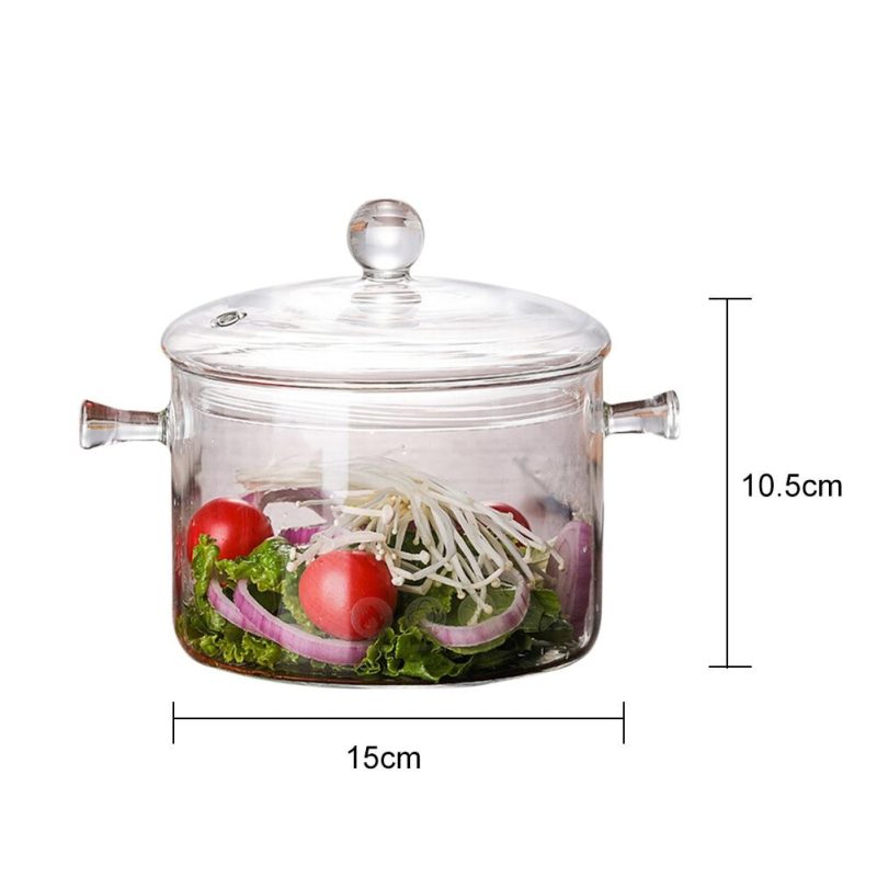 1300ml High Borosilicate Clear Glass Pot - Image 2