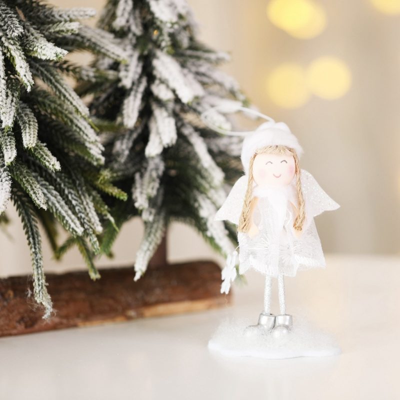 Angel Christmas Ornaments with Glitter Wings - Image 3