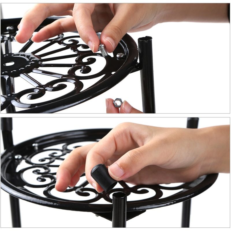 2 Pots Metal Floor Plant Stand - Image 2