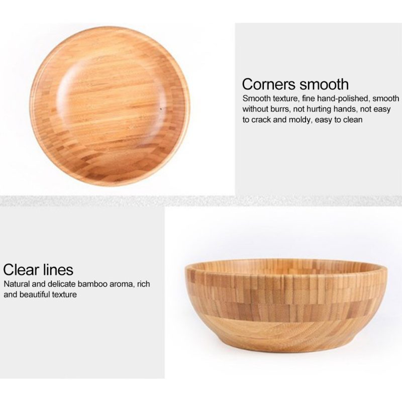 Bamboo Salad Bowl Natural Wood - Image 4
