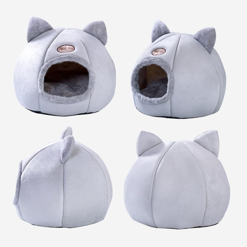 Covered Cat Bed With Inside Cushion - Image 4