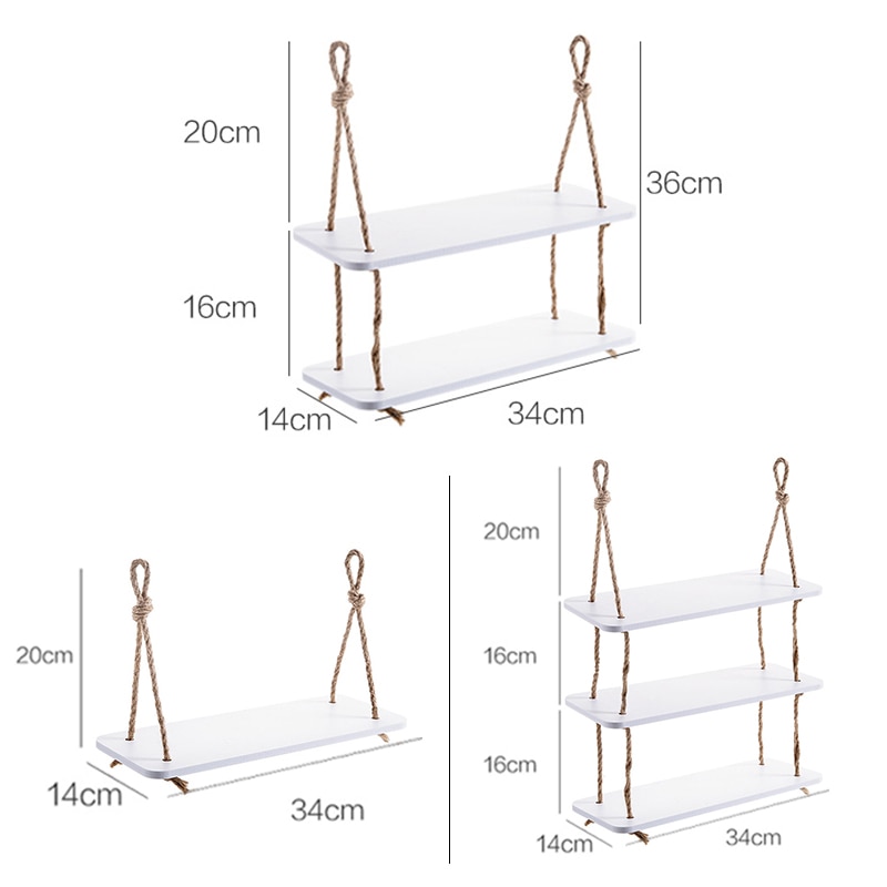 Hanging Rope Shelf Decorative Rack - Image 4