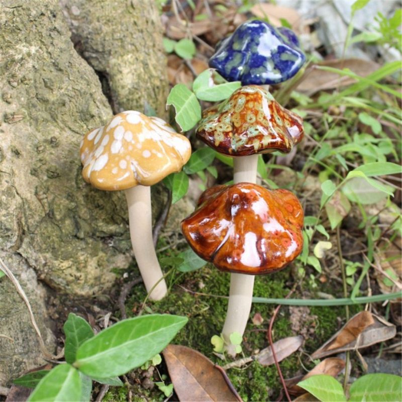 Ceramic Mushrooms Garden Decor (4pcs) - Image 3