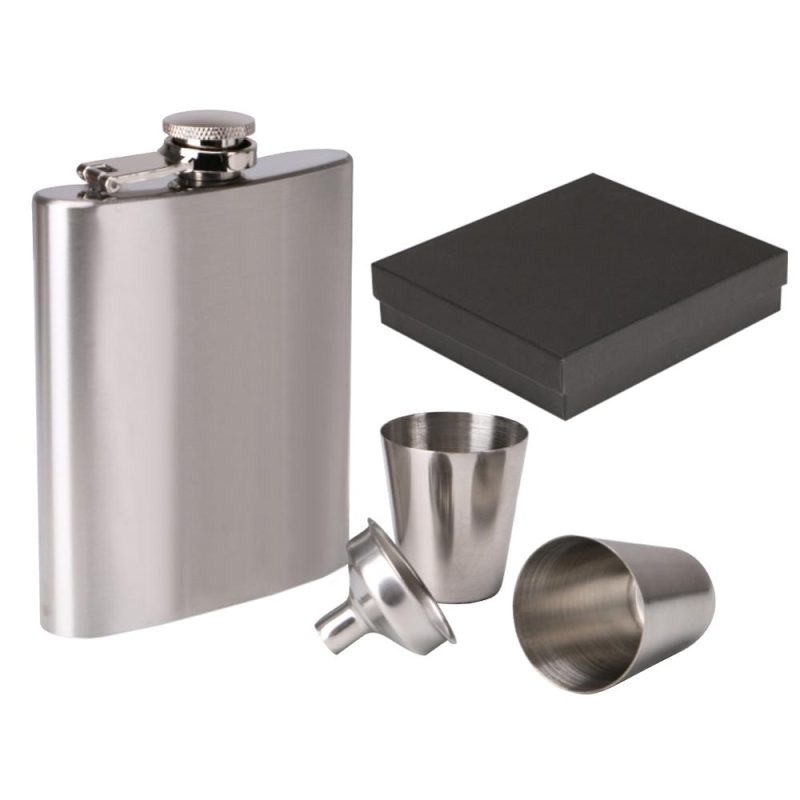 Alcohol Flask 4PC Stainless Steel Set - Image 6
