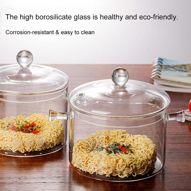 1300ml High Borosilicate Clear Glass Pot - Image 3