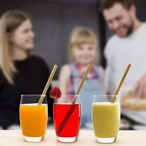 Bamboo Straws with Cleaning Brush Set