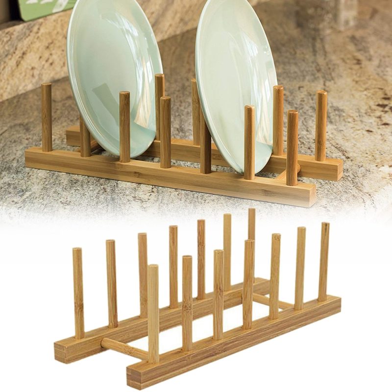 Bamboo Dish Rack Plate Drainer - Image 6