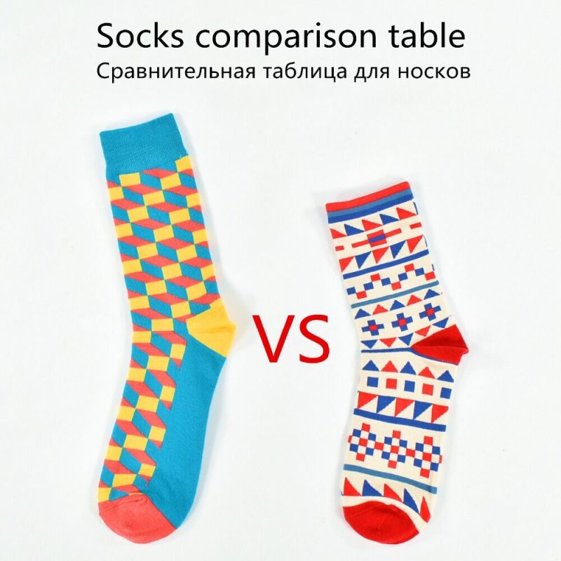 Cotton Socks Colorful Plaid Patterns - Image 4