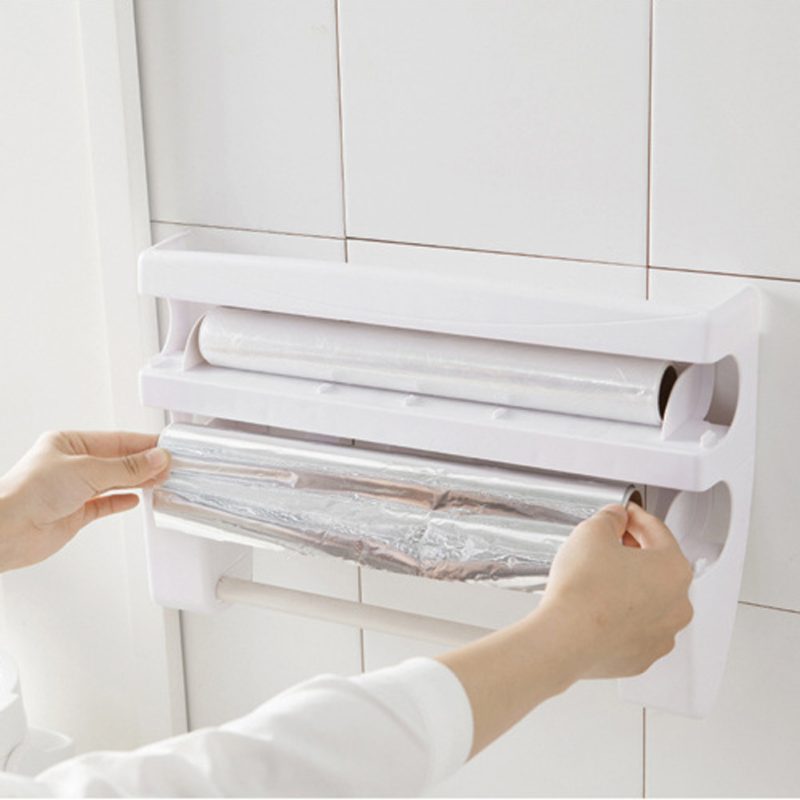 4-in-1 Kitchen Organizer Wall Mounted Rack/Dispenser/Shelf - Image 3