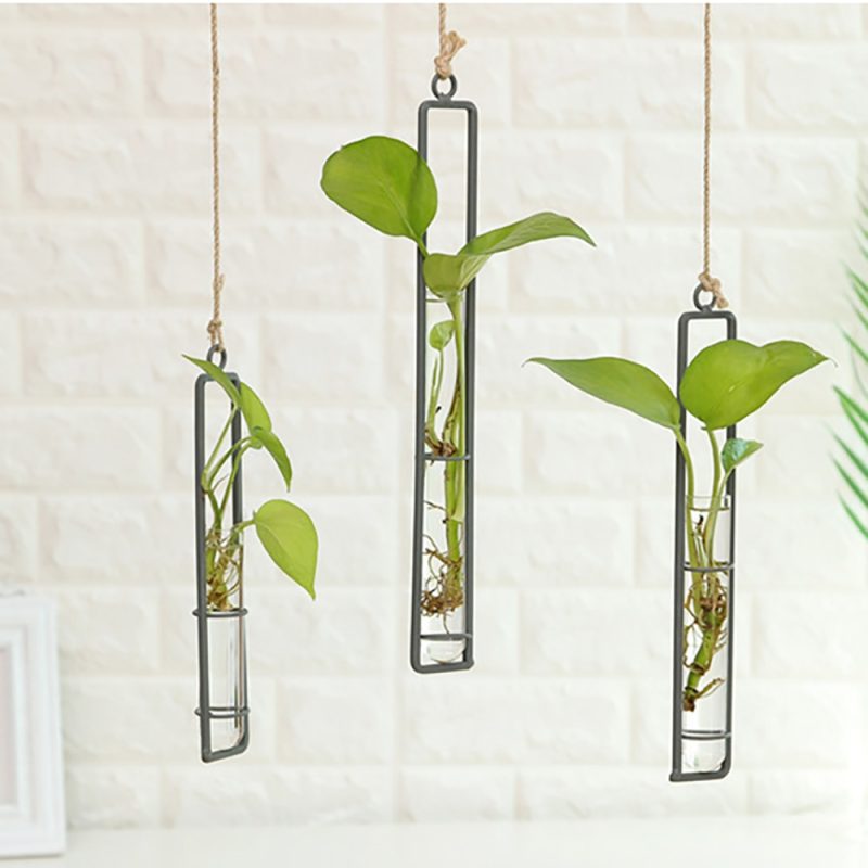 Glass Hanging Vase Hydroponic Tube Decor - Image 2