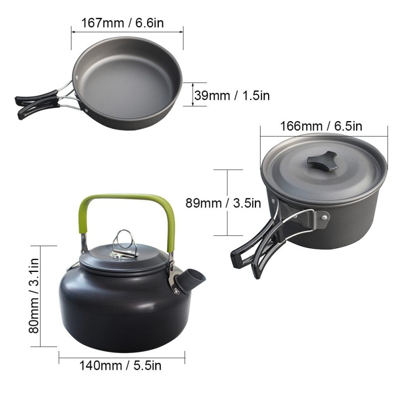 Aluminum Camping Cookware Set - Image 2