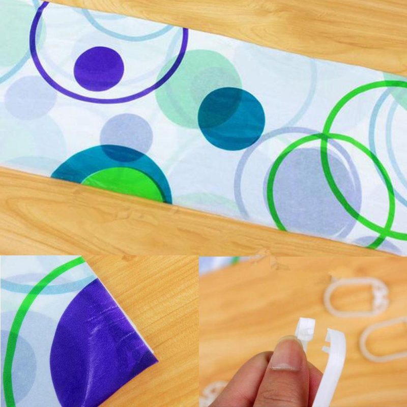 Bathroom Shower Curtain with Curtain Clips