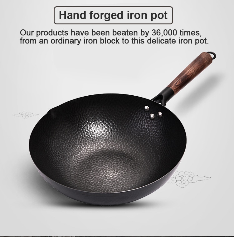 Cast Iron Wok Non-Coated Cookware