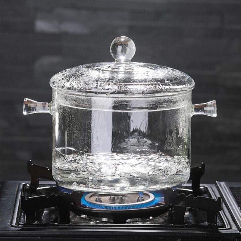 1300ml High Borosilicate Clear Glass Pot - Image 6