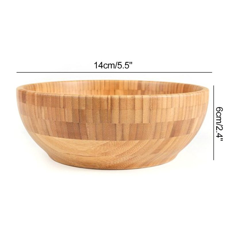 Bamboo Salad Bowl Natural Wood