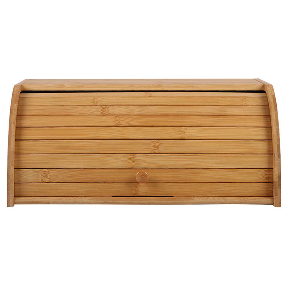 Bamboo Wood Bread Bin Box - Image 2