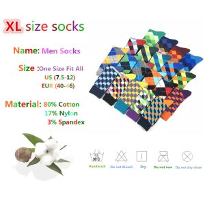 Cotton Socks Colorful Plaid Patterns