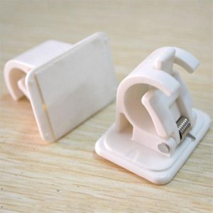 Curtain Rod Holders Adhesive Wall Clip (2Pcs)