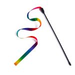 Gradient color ribbon cat teaser stick chew-resistant rope toy pet